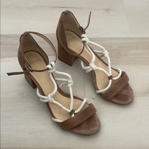 Alexandre Birman Brown and Cream Heeled Sandals